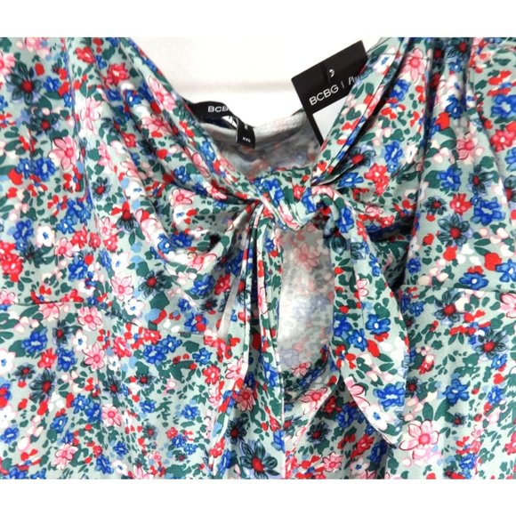 Women's Cut Out Tie Rib Scattered Floral Dress XXL 20 NWT - Picture 3 of 7